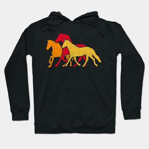 Horses Retro Vintage Hoodie by hibahouari1@outlook.com